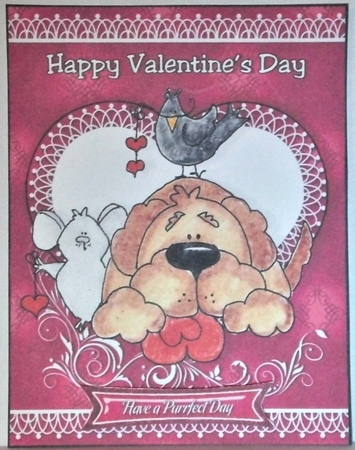 Valentines Pet Card Front Bumper Kit-Pink-2 by Hazel Underwood