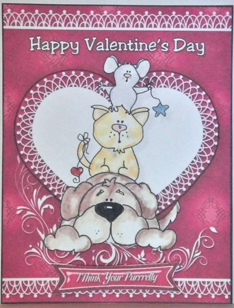 Valentines Pet Card Front Quick Card-4 by Hazel Underwood