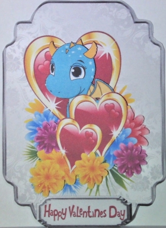 Please Be My Dragontine - A5 card front with decoupage by Hazel Underwood