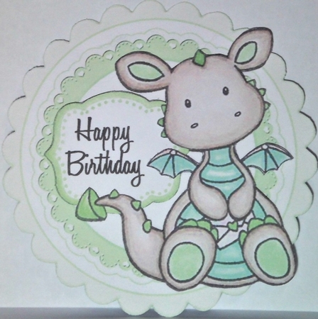 Sweet Dragon Birthday Card 2 by Hazel Underwood