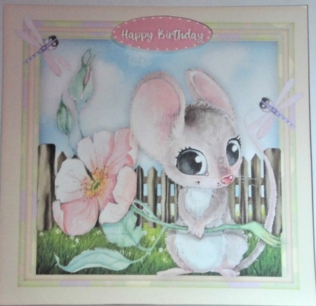 Adorable Mouse with Roses by Hazel Underwood