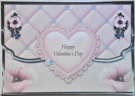 Love Me Tender (valentines blue) Scalloped Envelope Card by Hazel Underwood