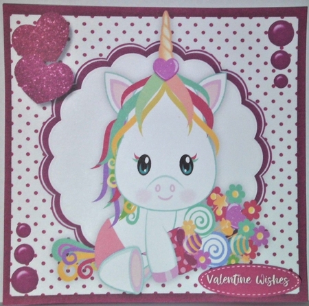  Valentine  Unicorn  by Hazel Underwood