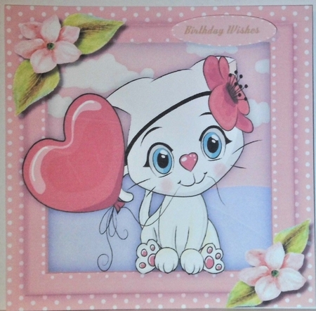 6, 8x8  Kitty Cat  Card fronts  by Hazel Underwood