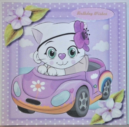 6, 8x8  Kitty Cat  Card fronts  by Hazel Underwood
