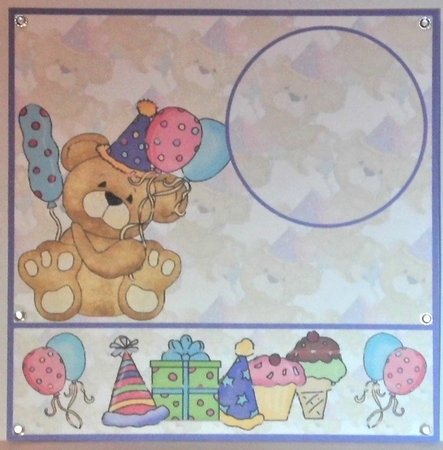 Teddy bears party two 7x7 blank insert by Hazel Underwood
