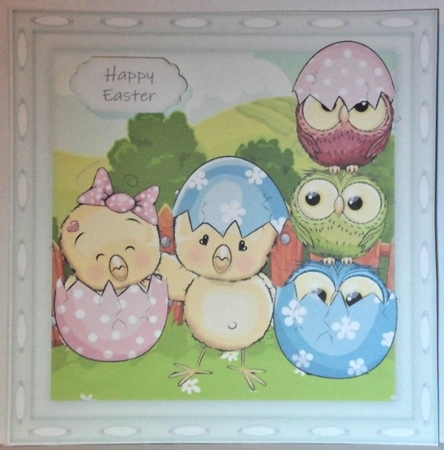 Gorgeous Easter Chick With Owls 8x8 by Hazel Underwood