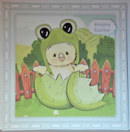 Gorgeous Frog Easter Chick 8x8 by Hazel Underwood