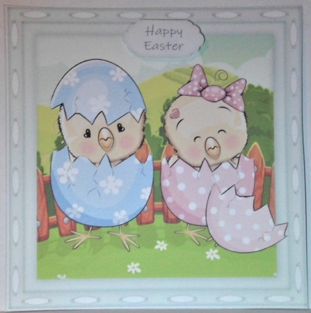 Gorgeous Pair of Easter Chicks 8x8 by Hazel Underwood