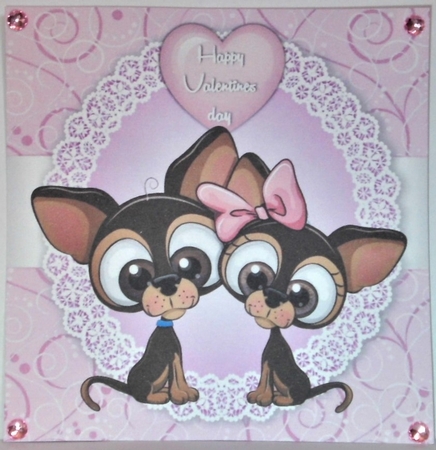 Valentine Dog Couple 8x8 by Hazel Underwood