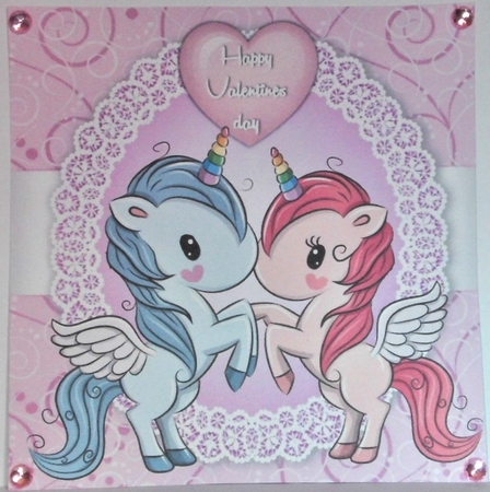 Valentine Unicorn Couple 8x8 by Hazel Underwood