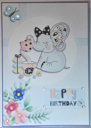Elephant - happy birthday mum by Hazel Underwood