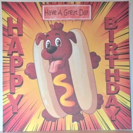 Hot Dog 8x8 by Hazel Underwood