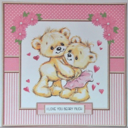 Cute Teddy Bear Topper - Valentine/Birthday by Hazel Underwood