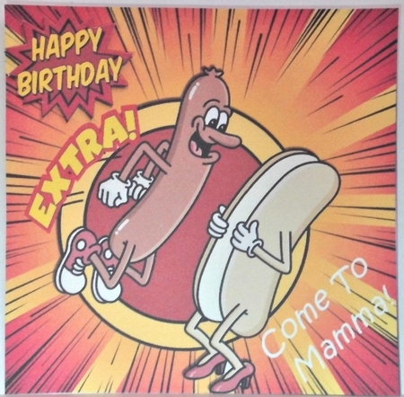 Barbecue Sausage with Bap 8x8 (Adult Humour by Hazel Underwood