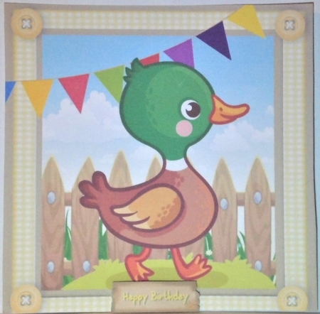 Cute Farmyard Mallard 8x8 by Hazel Underwood