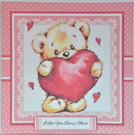 Cute Teddy Valentine Topper by Hazel Underwood
