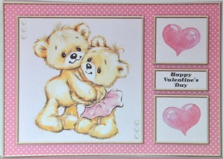 Happy Valentines Day Teddy Topper by Hazel Underwood
