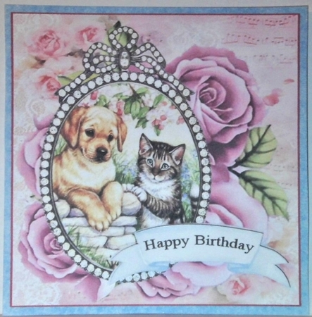 Jewelled Cameo 11 Puppy & Kitten by Hazel Underwood