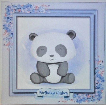 Cute Panda in Double Frame  by Hazel Underwood