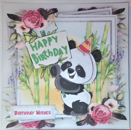 Adorable Happy Birthday Panda  by Hazel Underwood