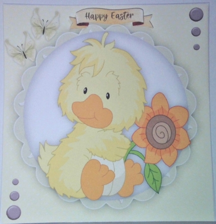 Cute Duckiling With  Flower by Hazel Underwood