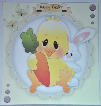 Cute Duckiling With  Rabbit by Hazel Underwood