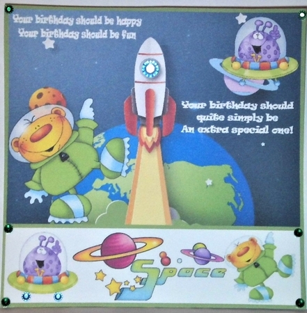 Out in space birthday insert by Hazel Underwood