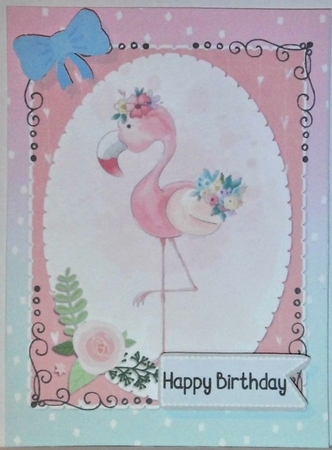 Flamingo - happy birthday by Hazel Underwood
