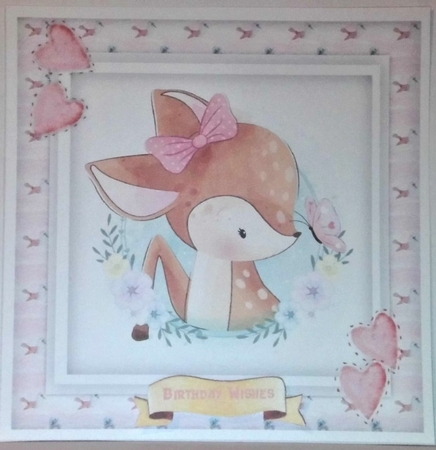 Gorgeous Deer ad Butterfly by Hazel Underwood