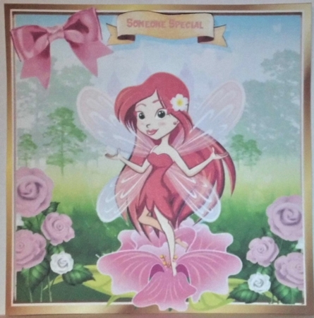 Pretty faerie with pink flowers 8x8 by Hazel Underwood