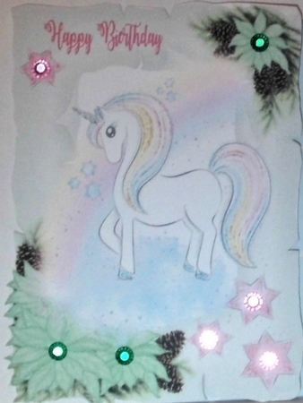 2 cute unicorn birthday toppers by Hazel Underwood