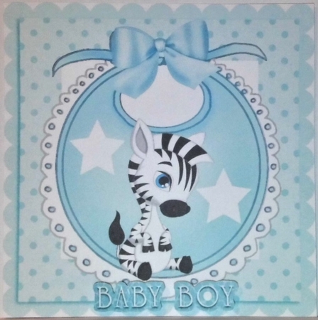  4 Bibs with cute zebras baby boys & girls card fronts mini kit (set 1) by Hazel Underwood