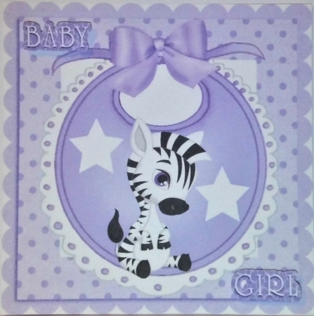 4 Bibs with cute zebras baby boys & girls card fronts mini kit (set 2) by Hazel Underwood