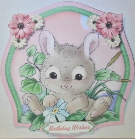 Bunny and Flowers by Hazel Underwood