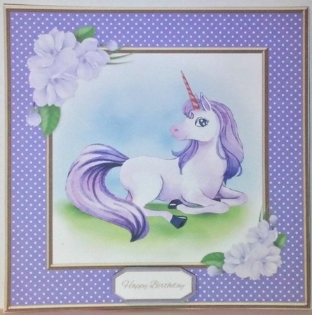 Cute Little Unicorn Birthday Topper (Card Two) by Hazel Underwood