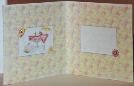 6 x 6 Card Insertt, Cake and Cocktails Yellow/Red by Hazel Underwood