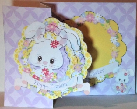 Scalloped Fold Back Card - Easter Bunny by Hazel Underwood