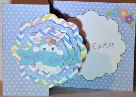 Scalloped Fold Back Card - Easter Bunny Banner by Hazel Underwood