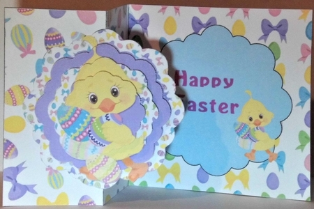 Scalloped Fold Back Card - Easter Chick 1 by Hazel Underwood