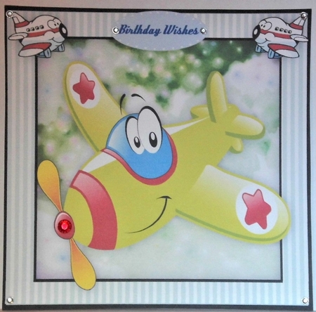 6, Cute Airoplane card fronts + 2 Inserts by Hazel Underwood