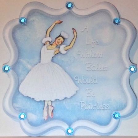 A Life Without Ballet Would Be Pointless - White 7 x 7 Card Topper & Decoupage by Hazel Underwood
