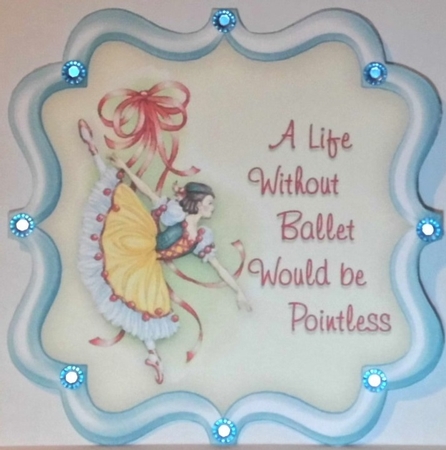 A Life Without Ballet Would Be Pointless - Yellow 7 x 7 Card Topper & Decoupage by Hazel Underwood