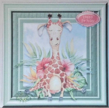 Cute Giiraffe - Design 1 Card Topper by Hazel Underwood