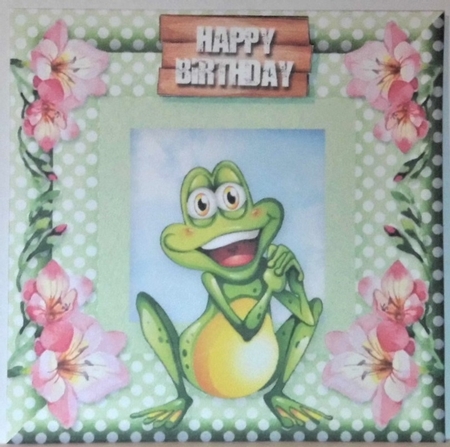 Cute Frog - Design 1 Card Topper by Hazel Underwood