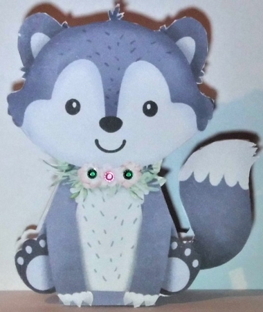 Could be a Fox, Racoon or Possum Easel Card by Hazel Underwood
