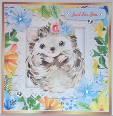  8 water colour animals with tropical flowers card fronts 8x8 bumper kit by Hazel Underwood