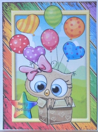 Special Delivery Owl With Pink Bow A5 by Hazel Underwood