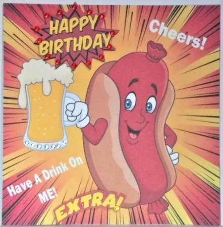 4 Toony Sausage card fronts 8x8  (Adult Humour) Mini kit by Hazel Underwood
