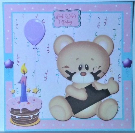Happy 1st Birthday 3 by Hazel Underwood